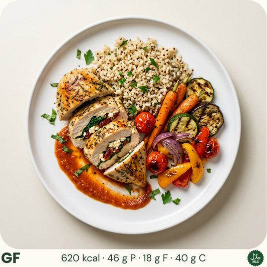 Spinach, Sun-Dried Tomato & Feta Stuffed Chicken